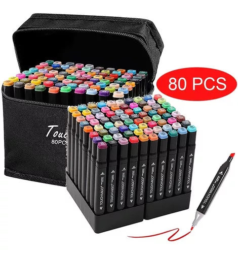 Set marcadores x 80 colores