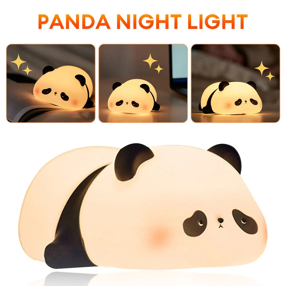 Lámpara oso panda 3 tonos silicona