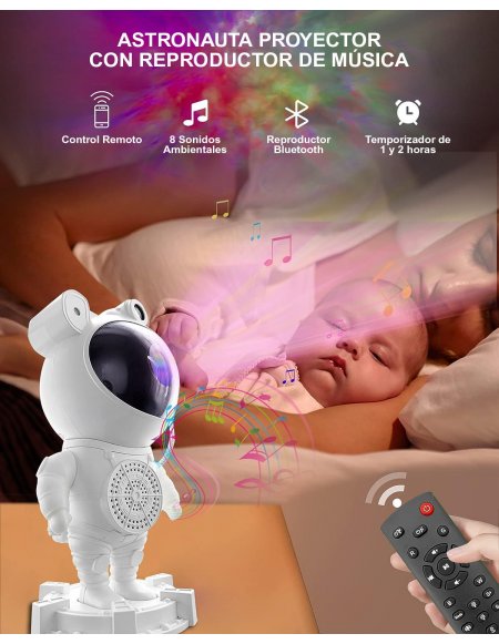 Astronauta Proyector Bluetooth Parlante