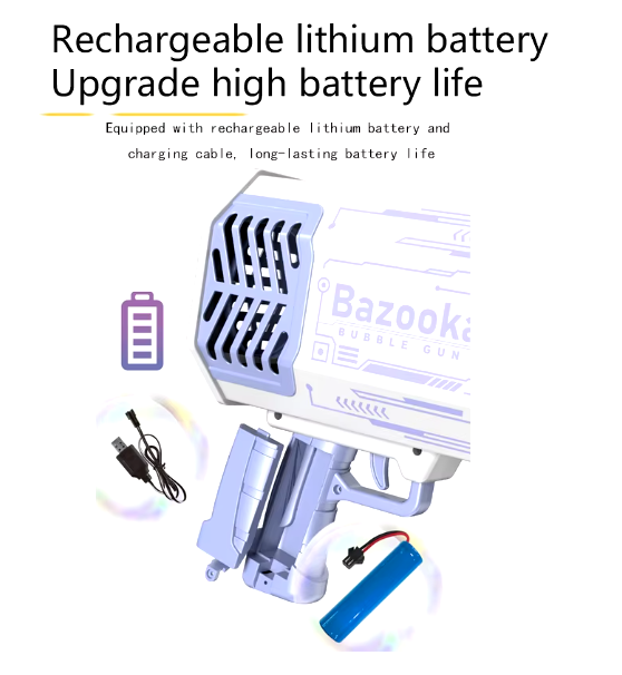 Pistola de burbujas con luces de colores