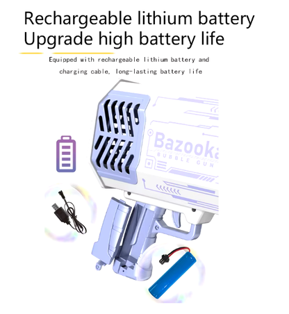 Pistola de burbujas con luces de colores