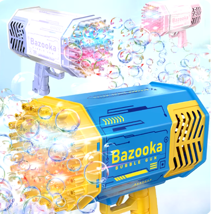 Pistola de burbujas con luces de colores