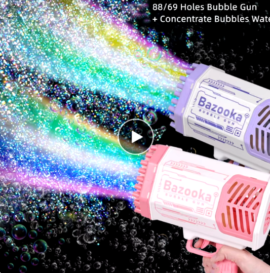 Pistola de burbujas con luces de colores