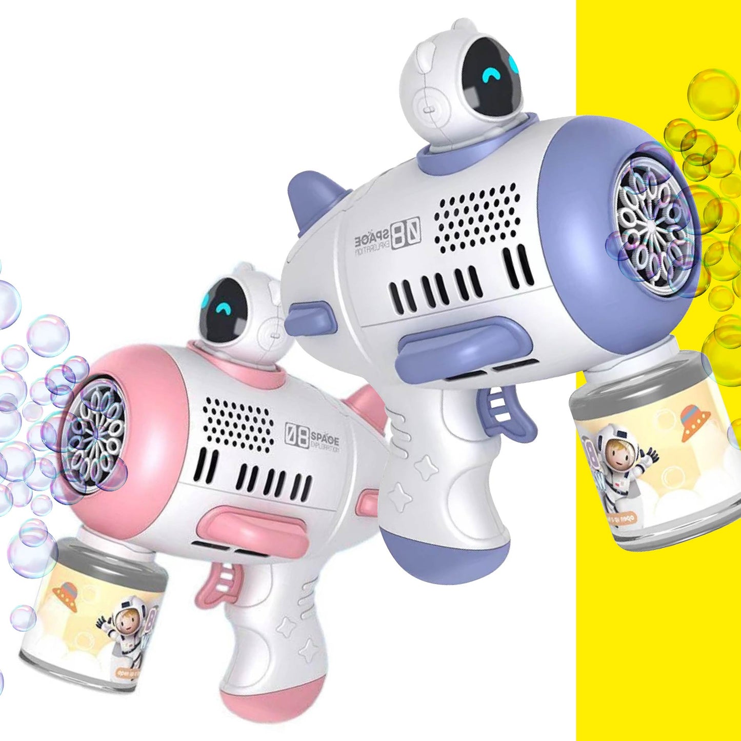 🚀 Pistola Espacial de Burbujas Automática!🚀