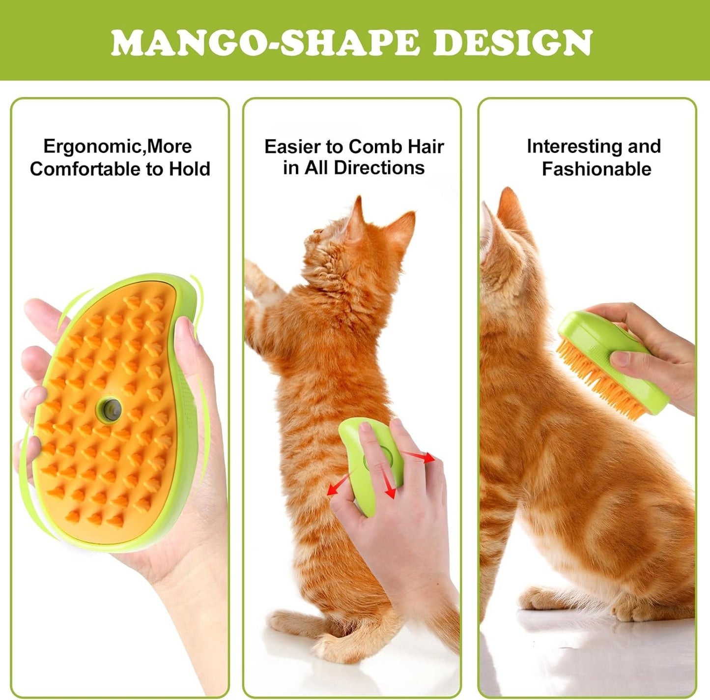 Cepillo de Mascotas con Vapor 3 en 1
