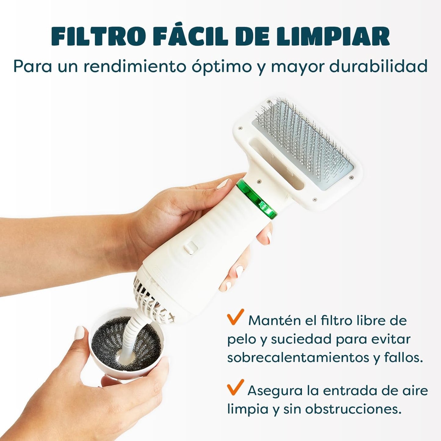 Cepillo secador 2 en 1 para mascotas