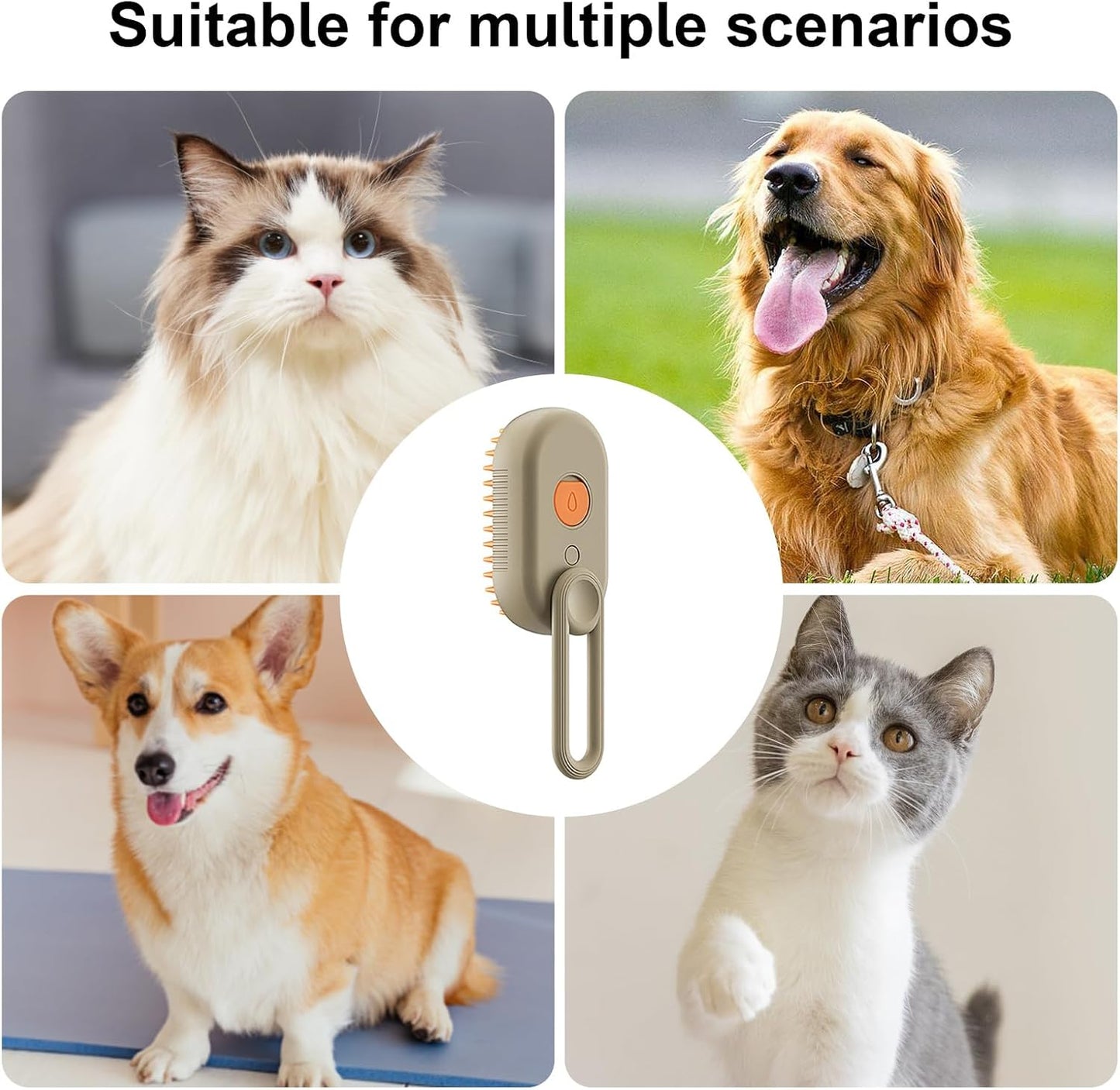 Cepillo Para Mascotas Con Vapor