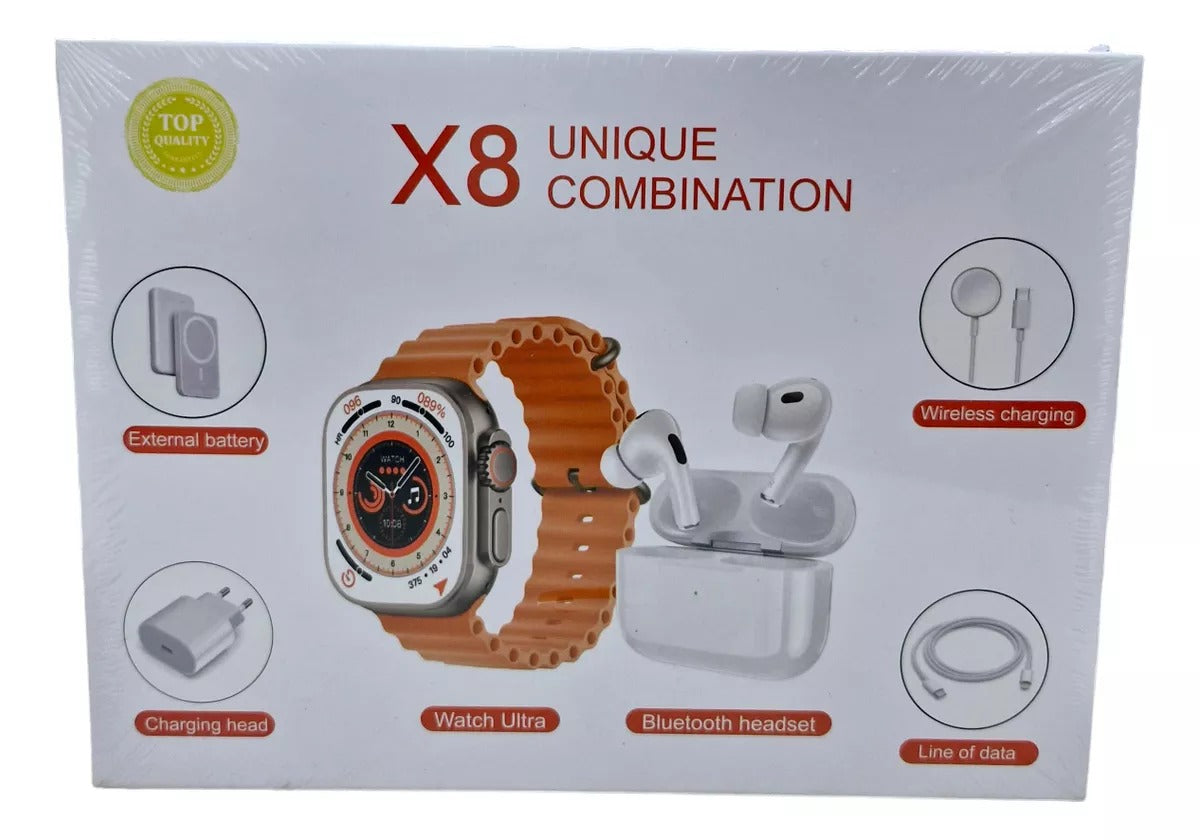 Reloj Smartwatch Ultra x 8 Accesorios (AirPods Serie 3, PowerBank)