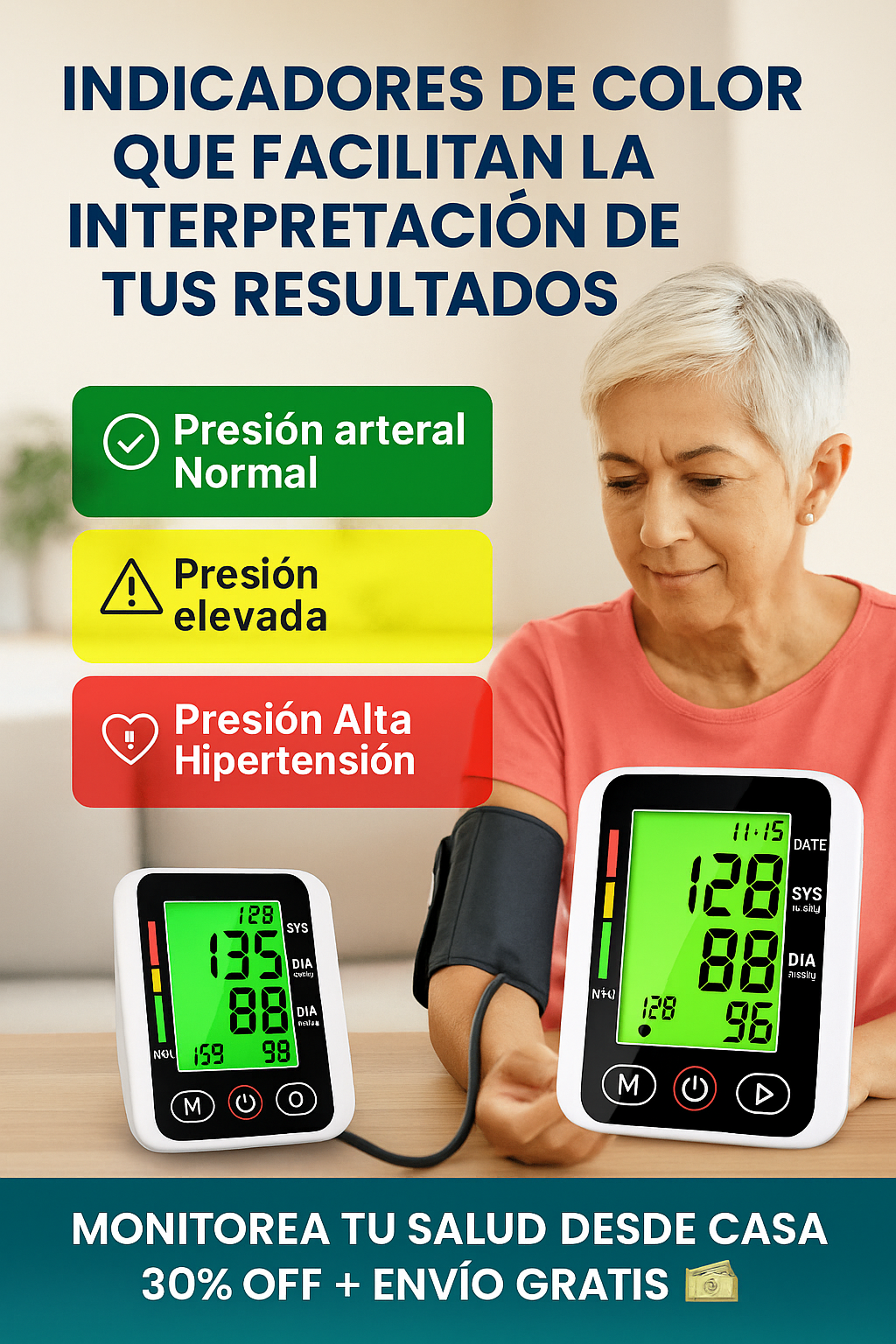 Tensiómetro Digital de Brazo - Altavoz en Español