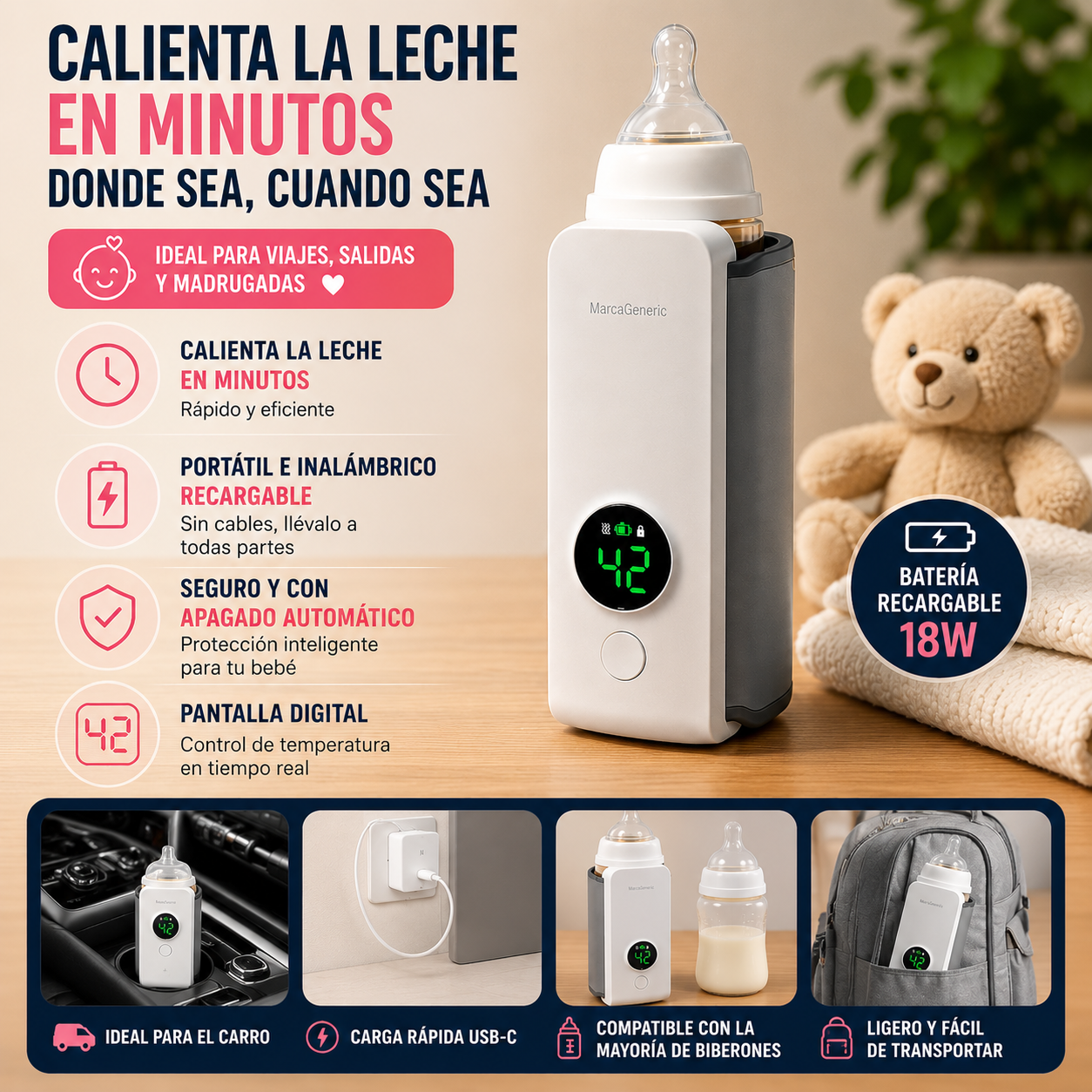 Calentador Tetero Portátil