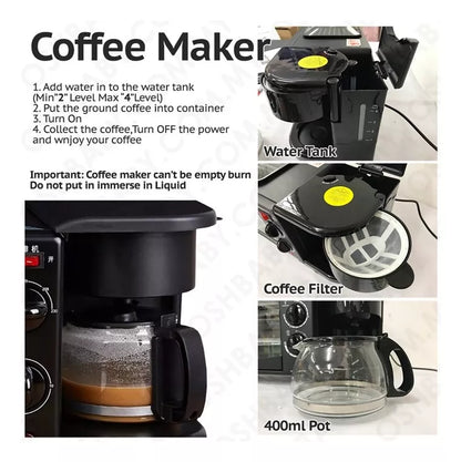 HORNO CAFETERA 3 EN 1 SOKANY