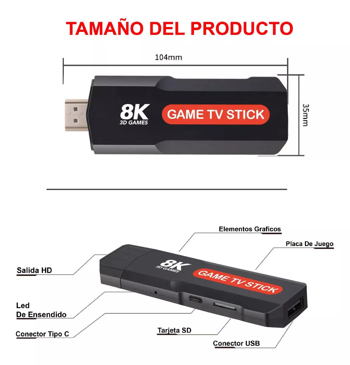 🎮CONSOLA GAMESTICK 8K RETRO 10MIL JUEGOS