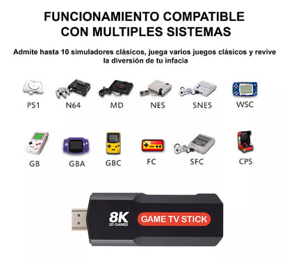 🎮CONSOLA GAMESTICK 8K RETRO 10MIL JUEGOS