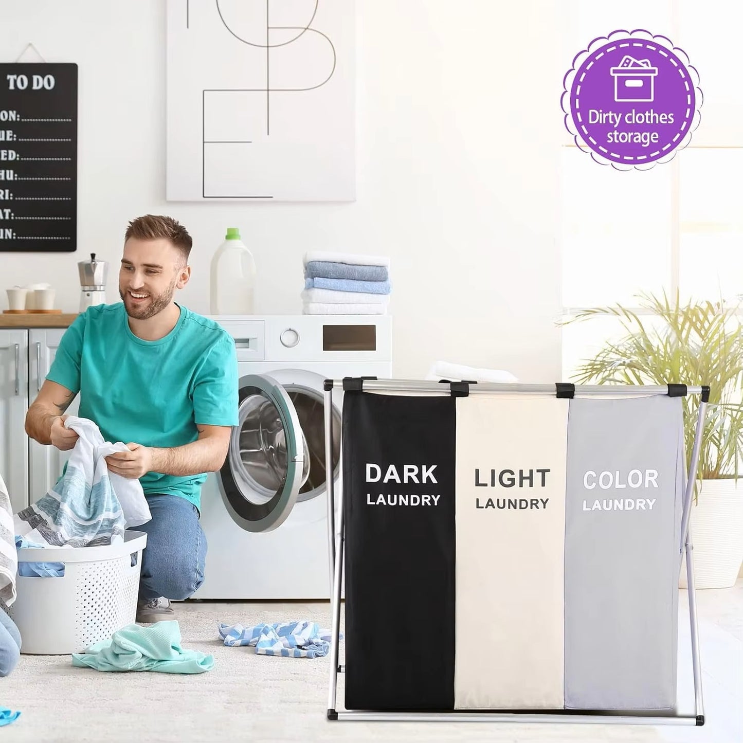 Cesto Triple Plegable Para Ropa Sucia 30% DE DESCUENTO